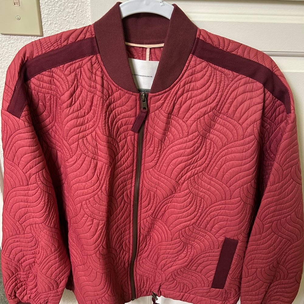 Anthropologie Vicente Quilted Bomber in Rose